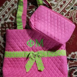 Embroidered Phi Mu Bag